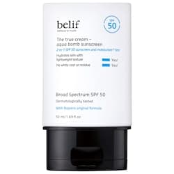 belif the true cream aqua bomb sunscreen broad spectrum spf50