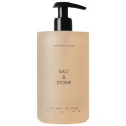 Salt & Stone saffron cedar body wash with niacinamide probiotics